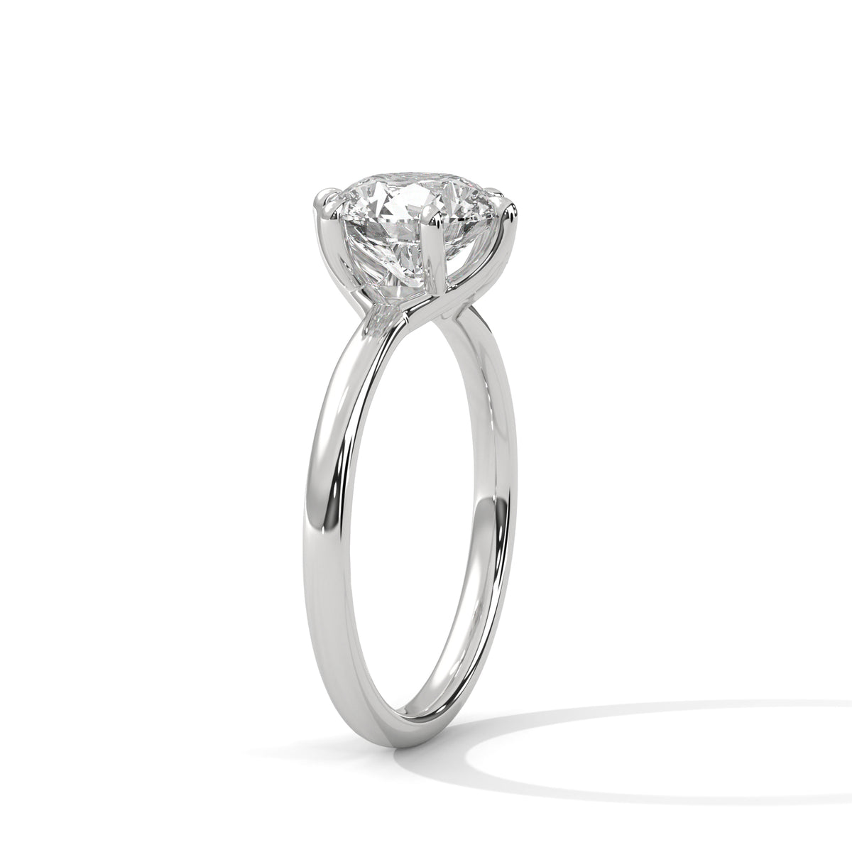 Round Solitaire Lab Grown Diamond Engagement Ring