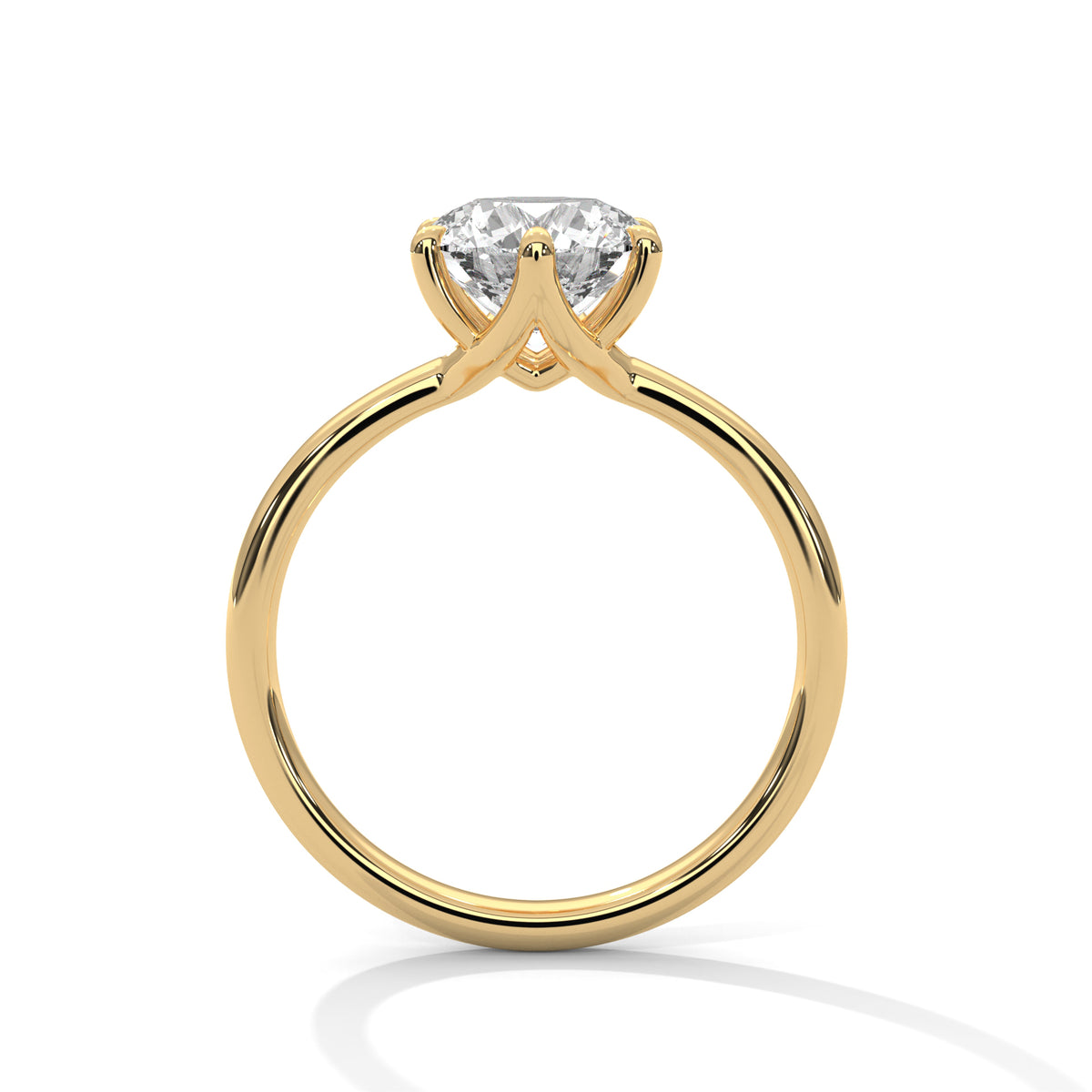 Round Solitaire Lab Grown Diamond Engagement Ring