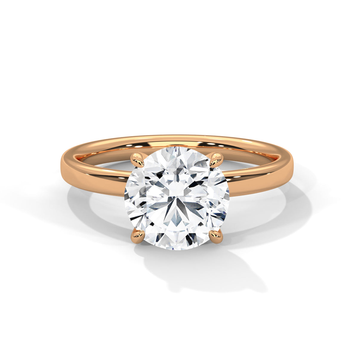 Round Solitaire Lab Grown Diamond Engagement Ring