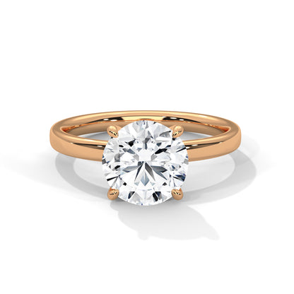 Round Solitaire Lab Grown Diamond Engagement Ring