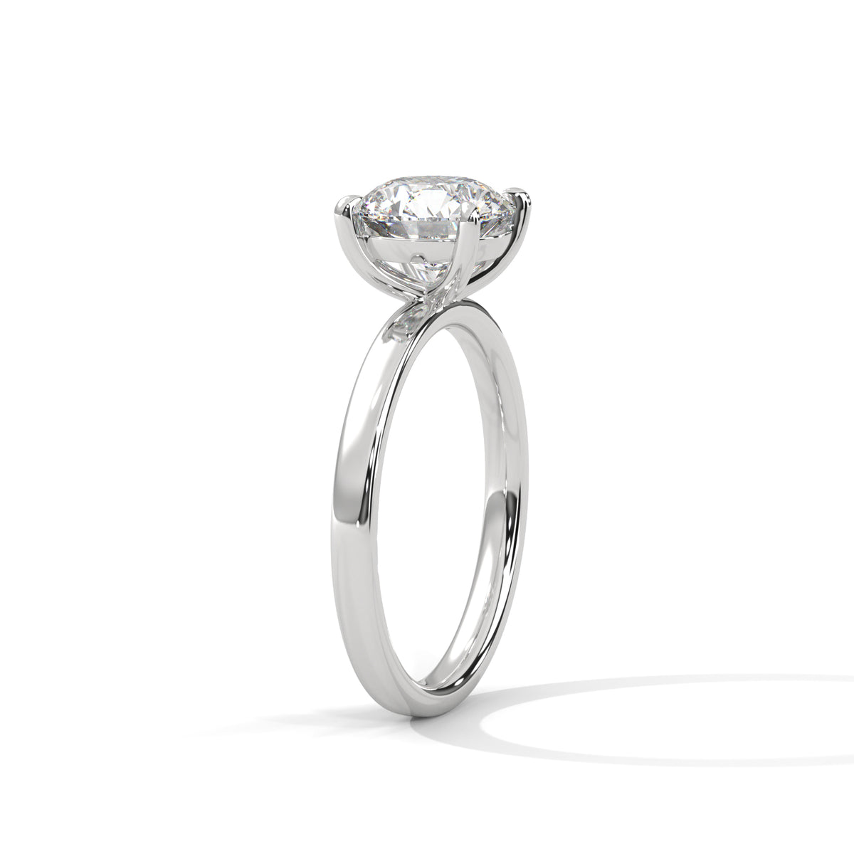 Round Solitaire Lab Grown Diamond Engagement Ring