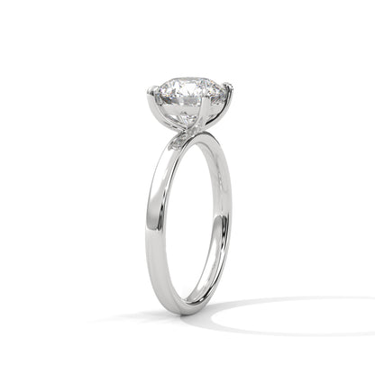 Round Solitaire Lab Grown Diamond Engagement Ring