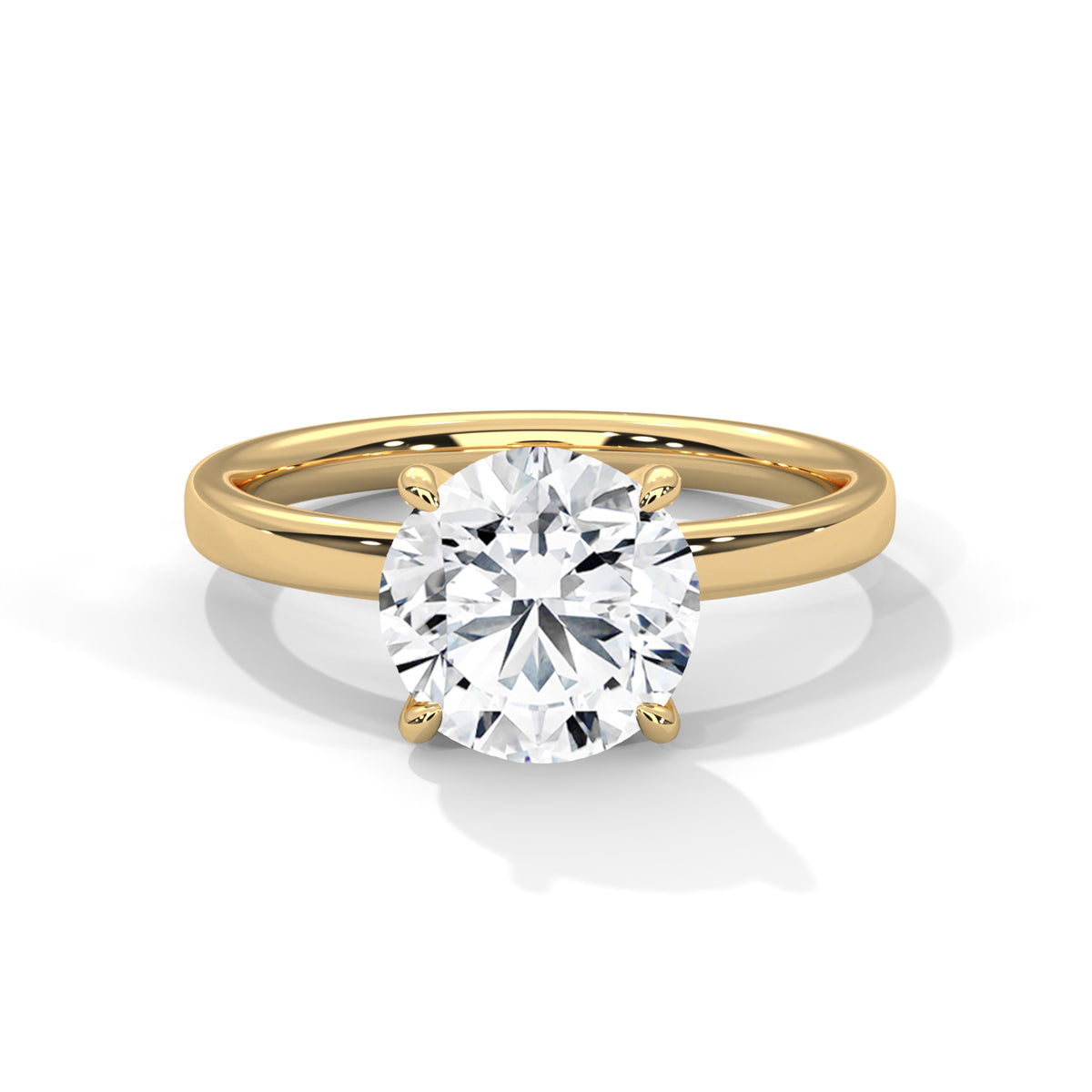 Round Solitaire Lab Grown Diamond Engagement Ring
