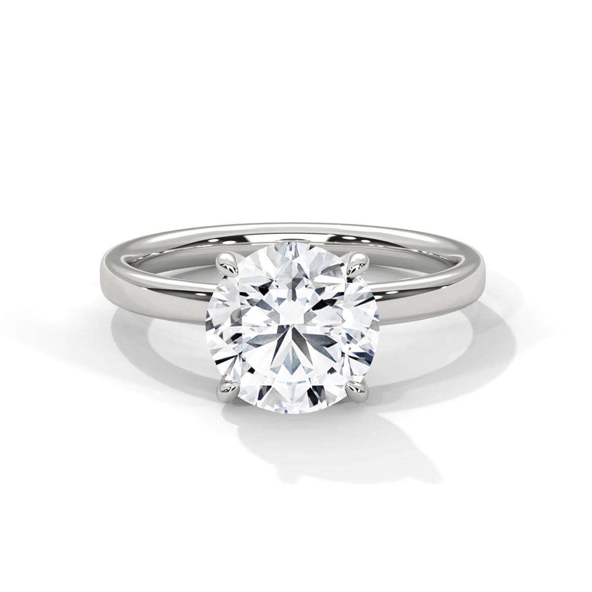 Round Solitaire Lab Grown Diamond Engagement Ring