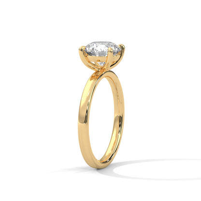 Round Solitaire Lab Grown Diamond Engagement Ring