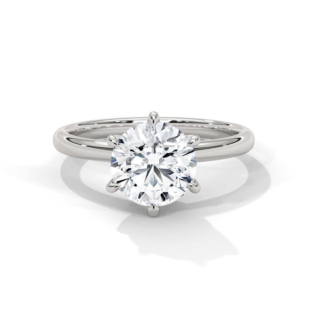 Round Solitaire Lab Grown Diamond Engagement Ring