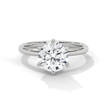 Round Solitaire Lab Grown Diamond Engagement Ring