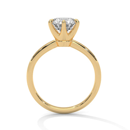 Round Solitaire Lab Grown Diamond Engagement Ring