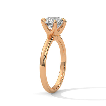 Round Solitaire Lab Grown Diamond Engagement Ring