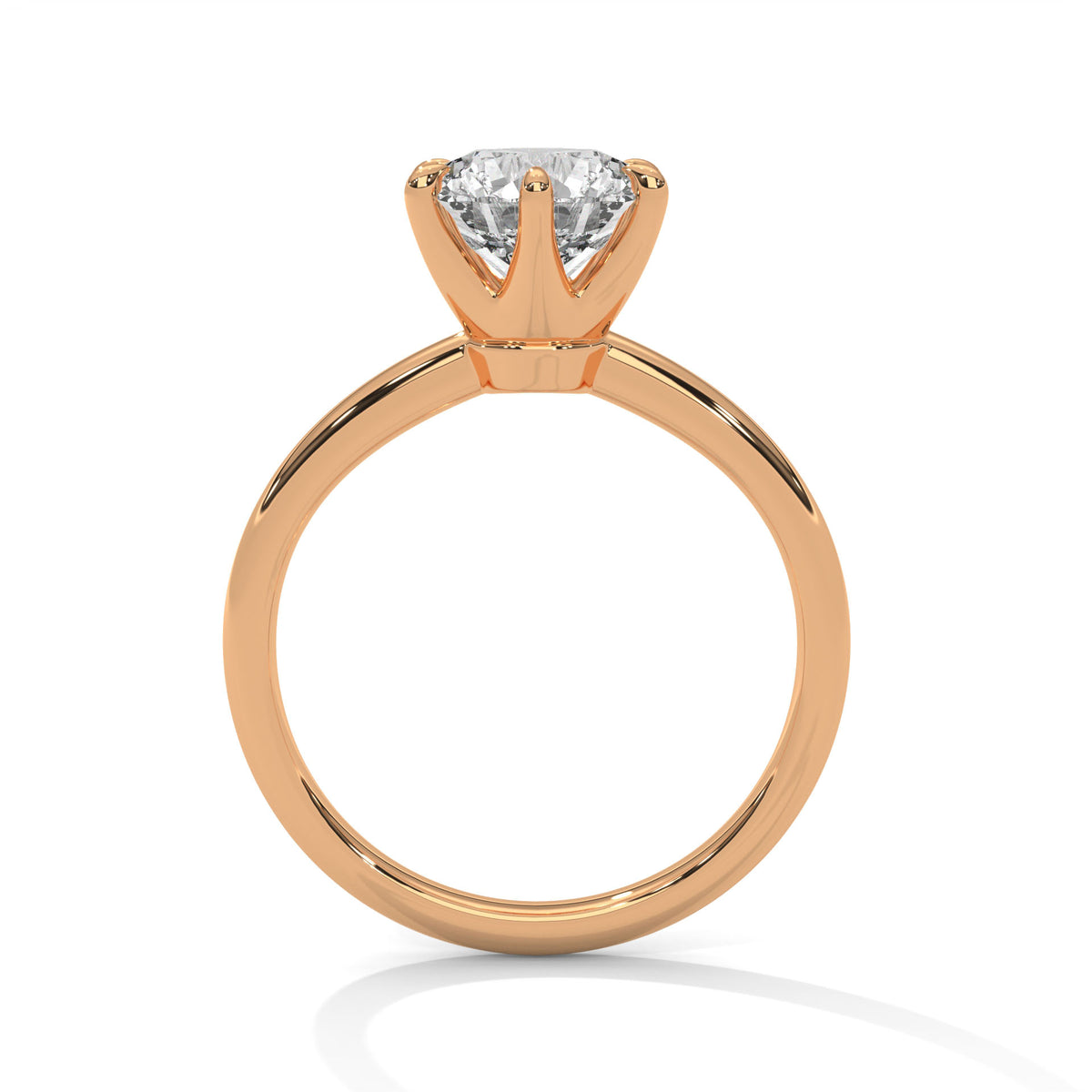 Round Solitaire Lab Grown Diamond Engagement Ring
