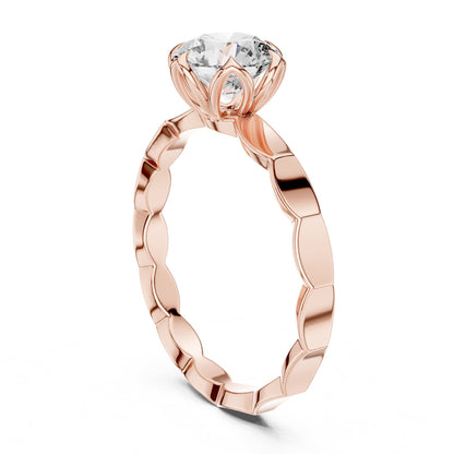 Round Solitaire Lab Grown Diamond Engagement Ring