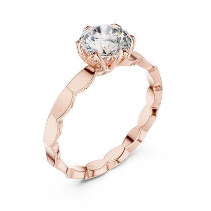 Round Solitaire Lab Grown Diamond Engagement Ring