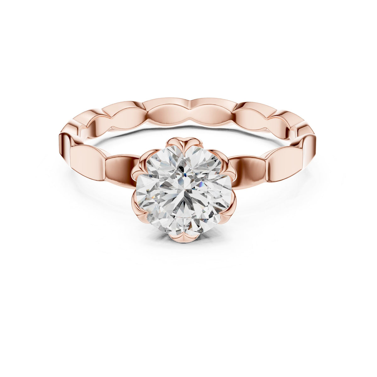 Round Solitaire Lab Grown Diamond Engagement Ring