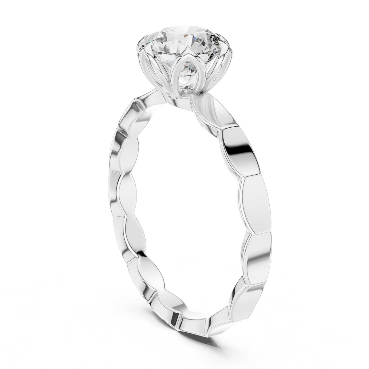 Round Solitaire Lab Grown Diamond Engagement Ring