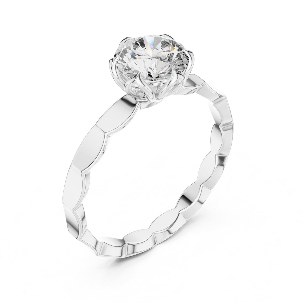 Round Solitaire Lab Grown Diamond Engagement Ring