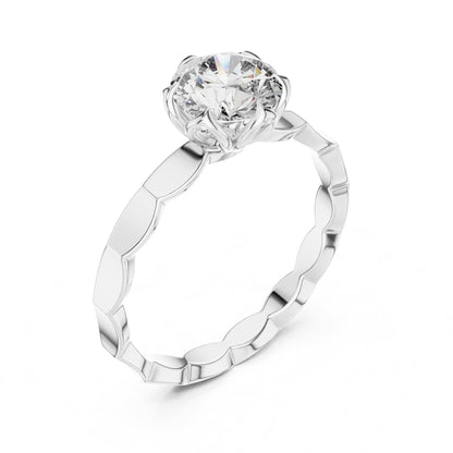 Round Solitaire Lab Grown Diamond Engagement Ring