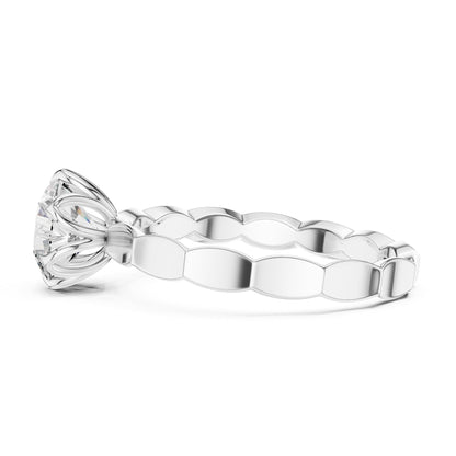 Round Solitaire Lab Grown Diamond Engagement Ring