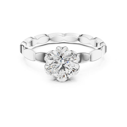 Round Solitaire Lab Grown Diamond Engagement Ring
