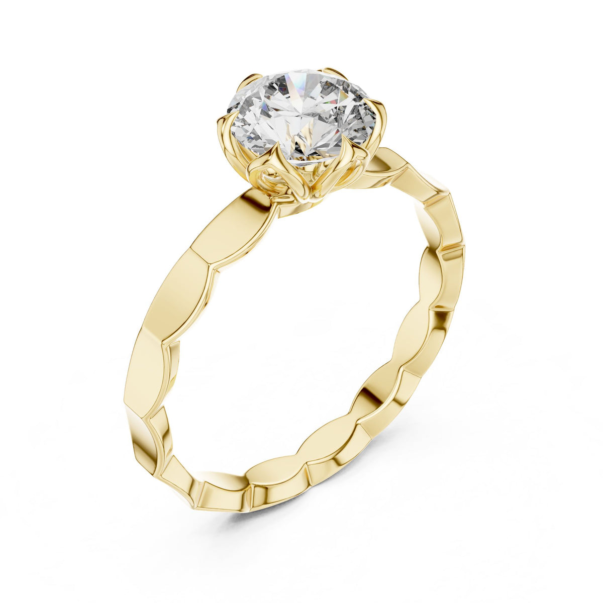 Round Solitaire Lab Grown Diamond Engagement Ring