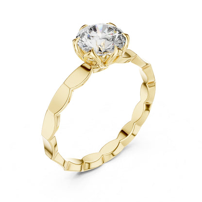 Round Solitaire Lab Grown Diamond Engagement Ring