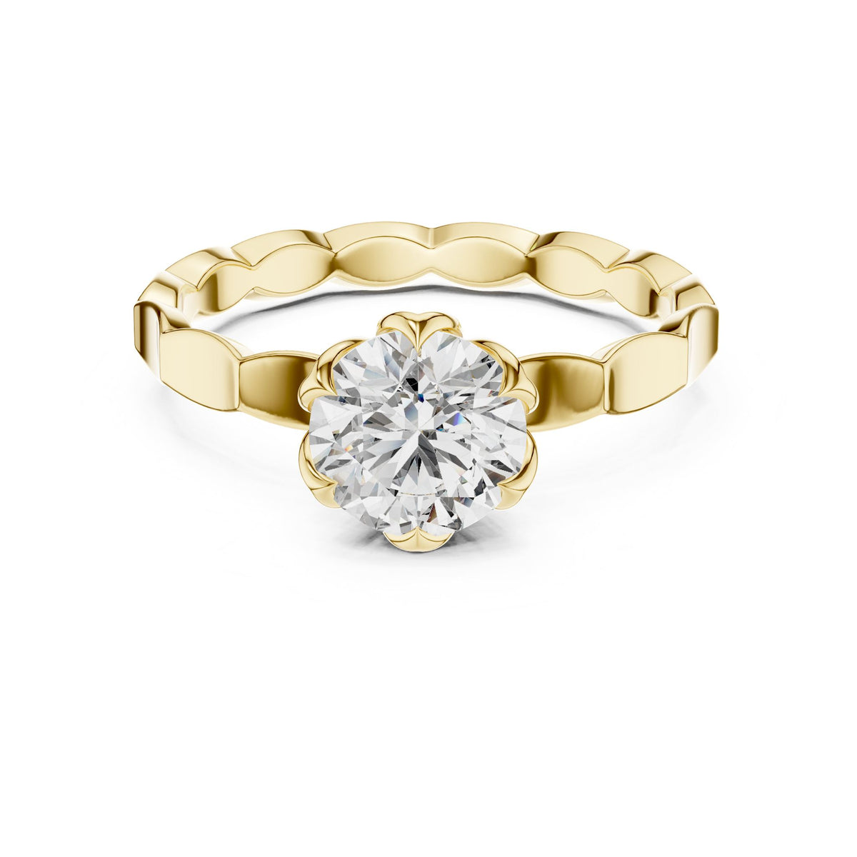 Round Solitaire Lab Grown Diamond Engagement Ring