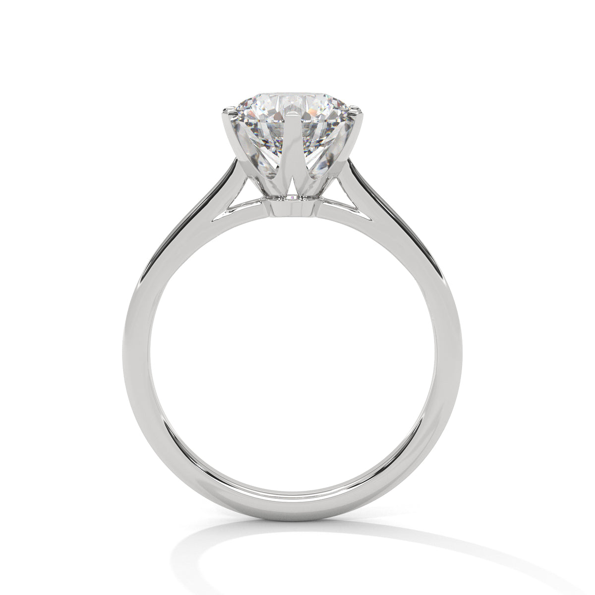 Round Solitaire Lab Grown Diamond Engagement Ring