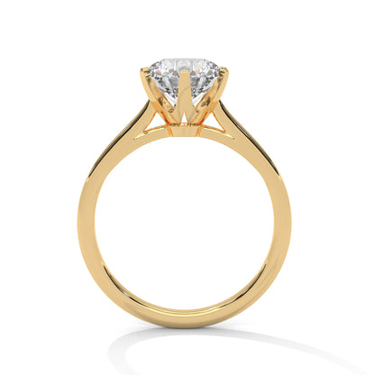Round Solitaire Lab Grown Diamond Engagement Ring