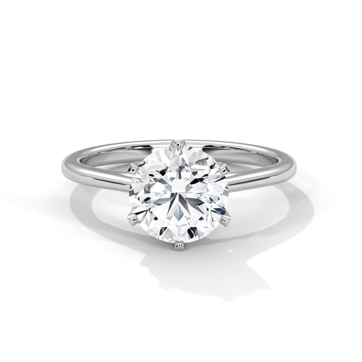 Round Solitaire Lab Grown Diamond Engagement Ring
