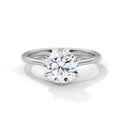 Round Solitaire Lab Grown Diamond Engagement Ring