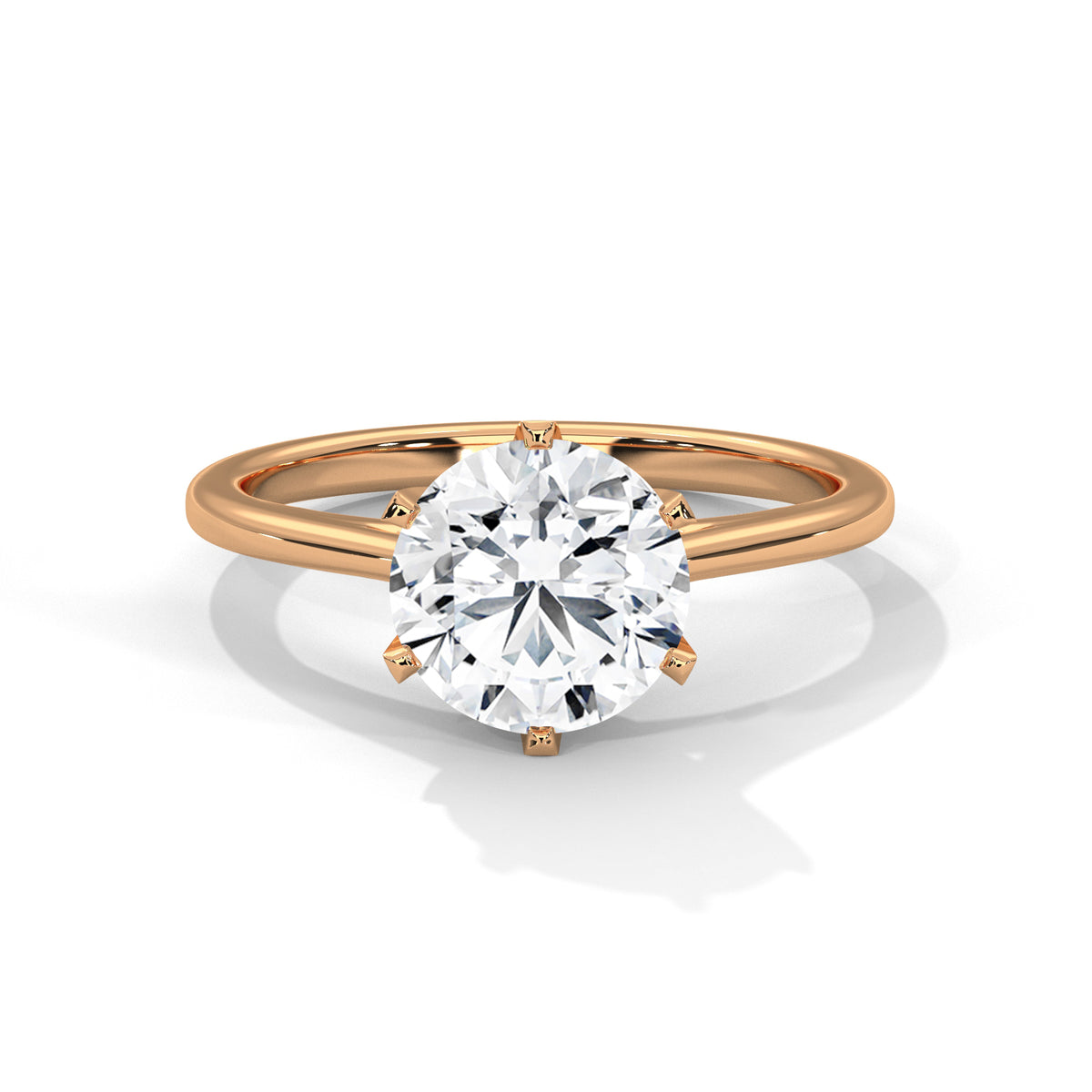 Round Solitaire Lab Grown Diamond Engagement Ring