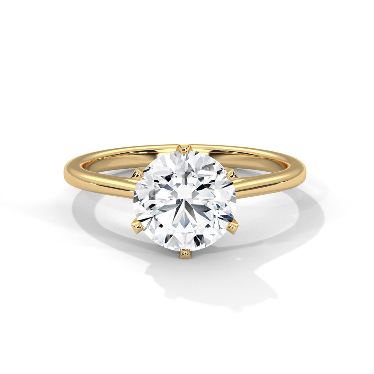 Round Solitaire Lab Grown Diamond Engagement Ring