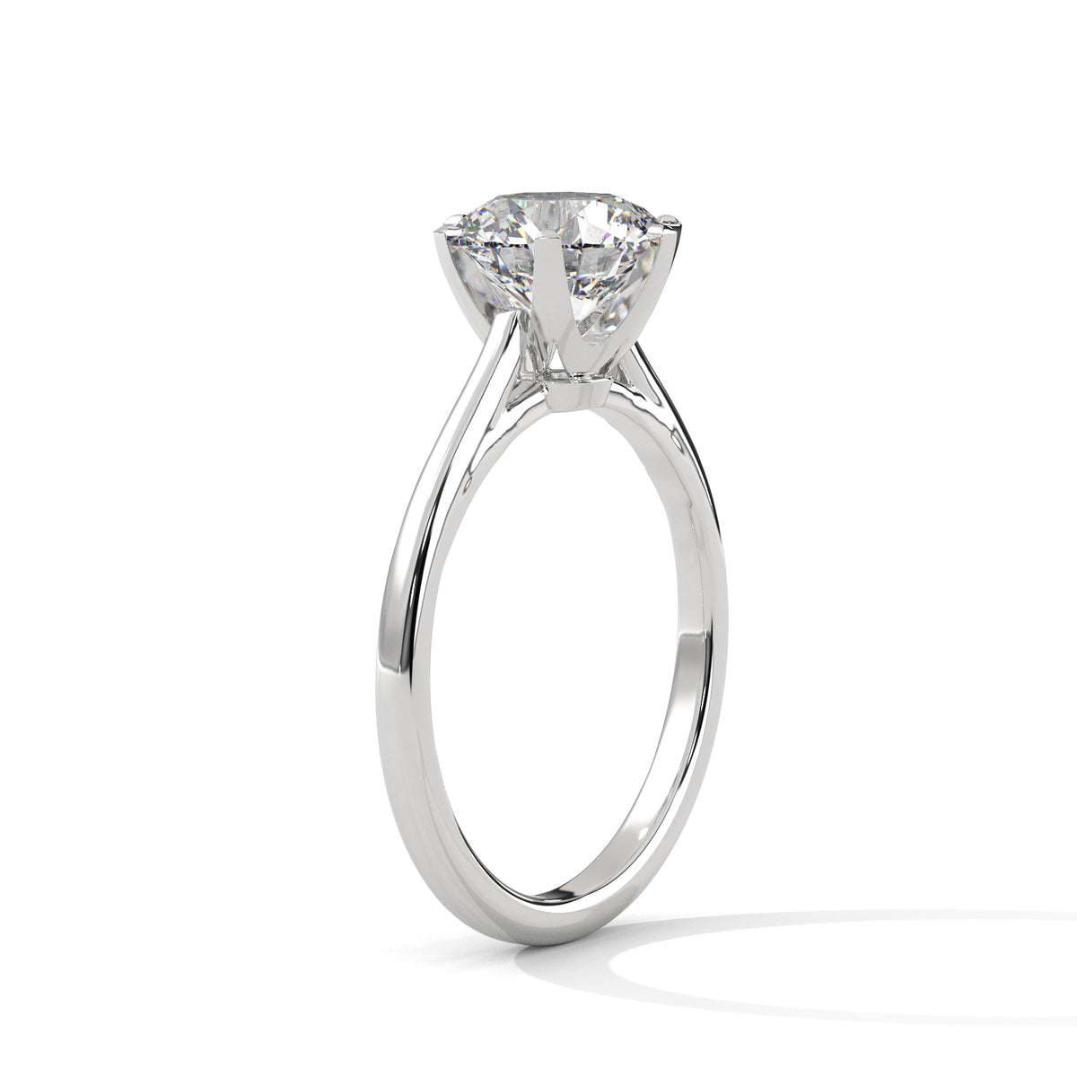 Round Solitaire Lab Grown Diamond Engagement Ring
