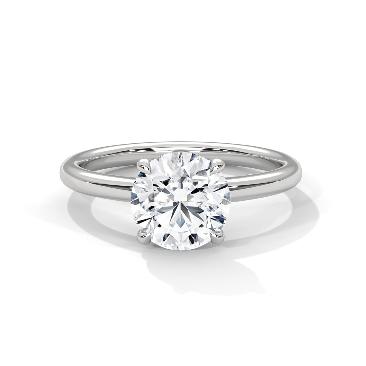 Round Solitaire Lab Grown Diamond Engagement Ring