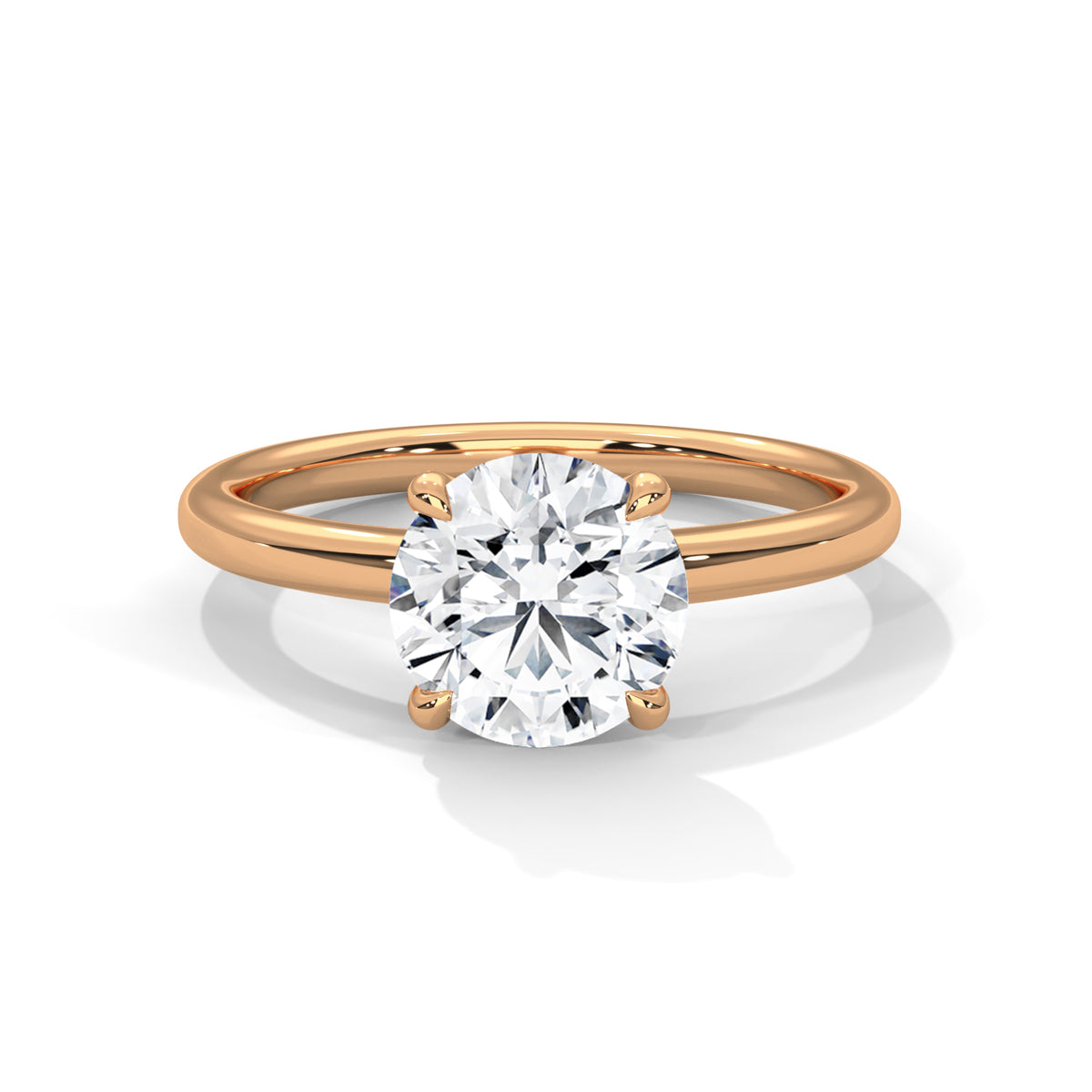 Round Solitaire Lab Grown Diamond Engagement Ring