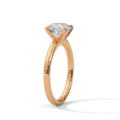 Round Solitaire Lab Grown Diamond Engagement Ring