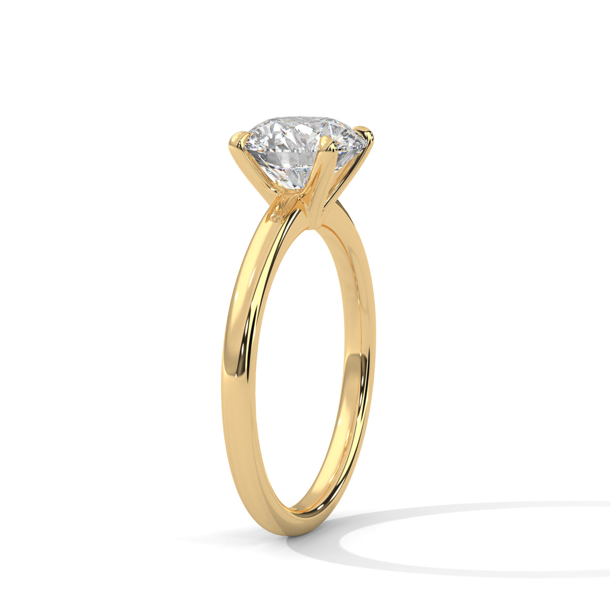 Round Solitaire Lab Grown Diamond Engagement Ring