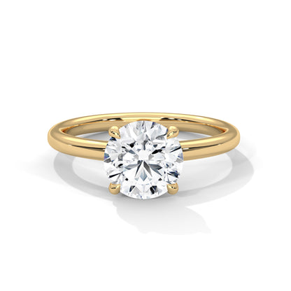 Round Solitaire Lab Grown Diamond Engagement Ring