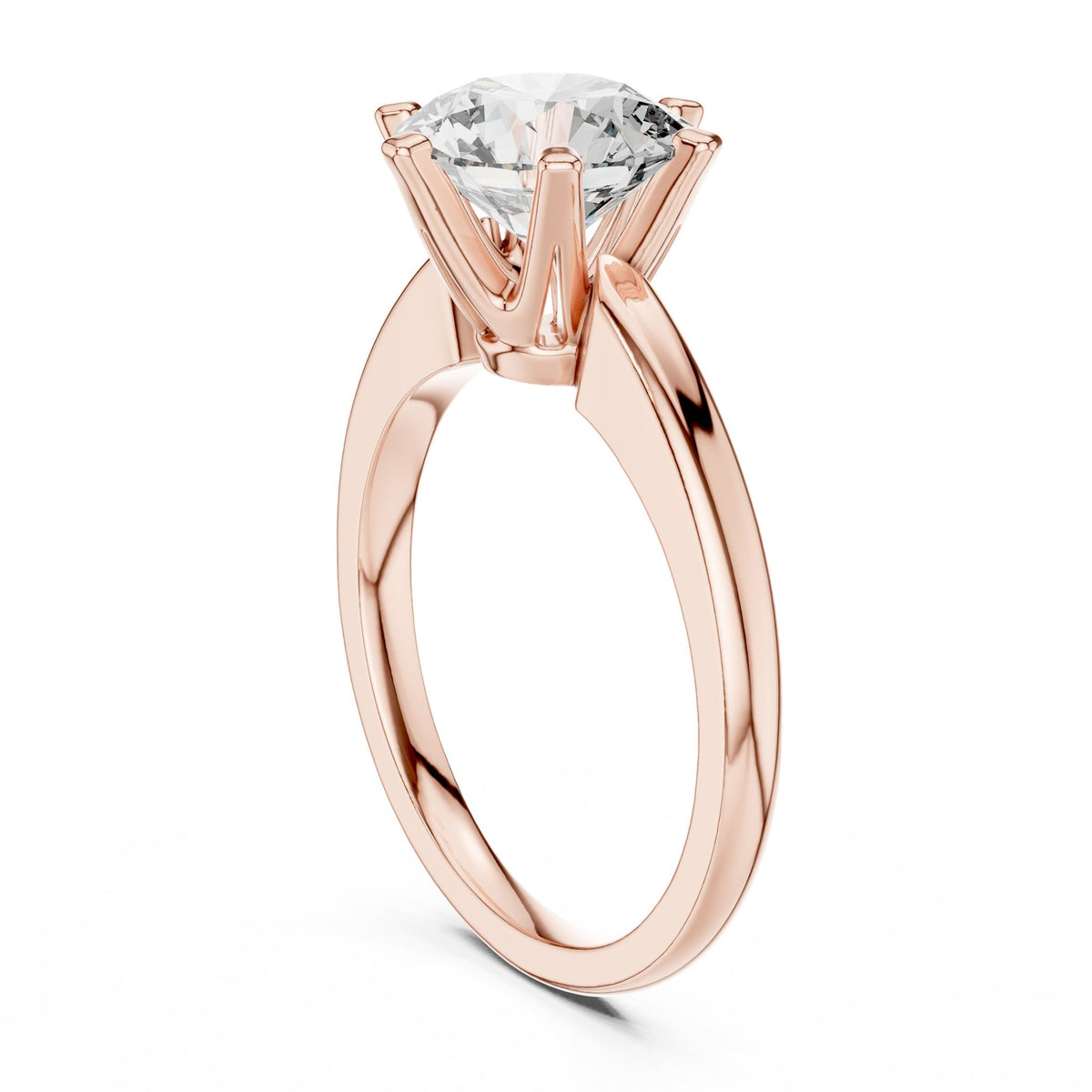 Round Solitaire Lab Grown Diamond Engagement Ring