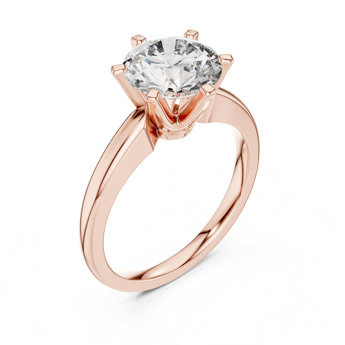 Round Solitaire Lab Grown Diamond Engagement Ring