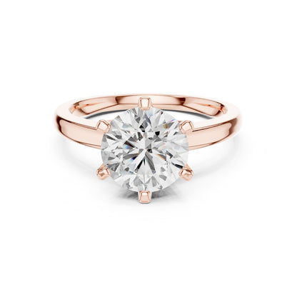 Round Solitaire Lab Grown Diamond Engagement Ring
