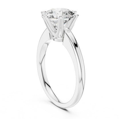 Round Solitaire Lab Grown Diamond Engagement Ring
