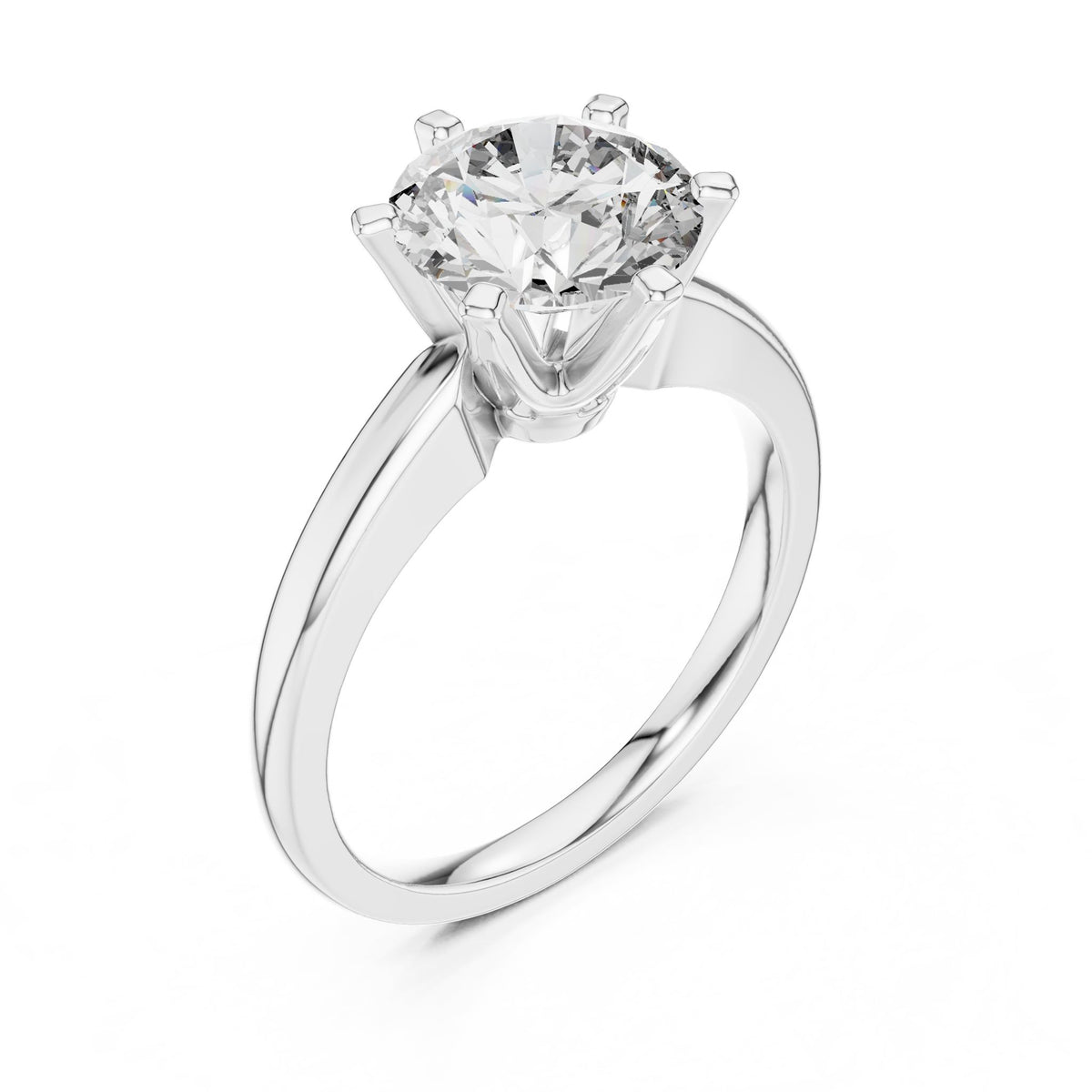 Round Solitaire Lab Grown Diamond Engagement Ring