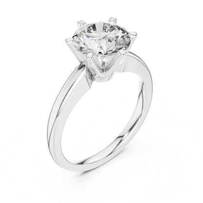 Round Solitaire Lab Grown Diamond Engagement Ring