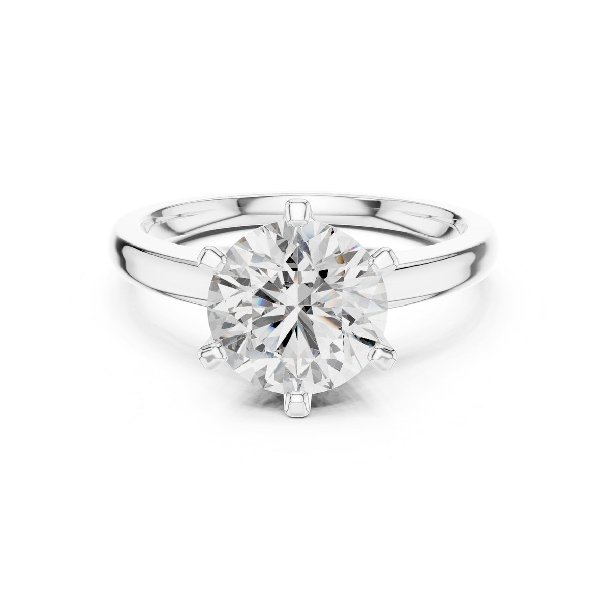 Round Solitaire Lab Grown Diamond Engagement Ring