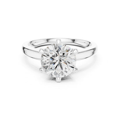 Round Solitaire Lab Grown Diamond Engagement Ring