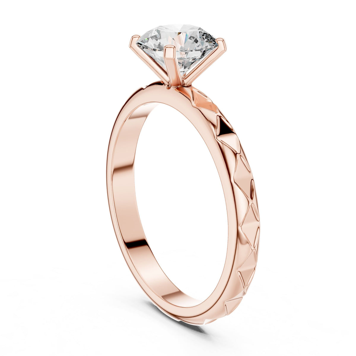 Round Solitaire Lab Grown Diamond Engagement Ring