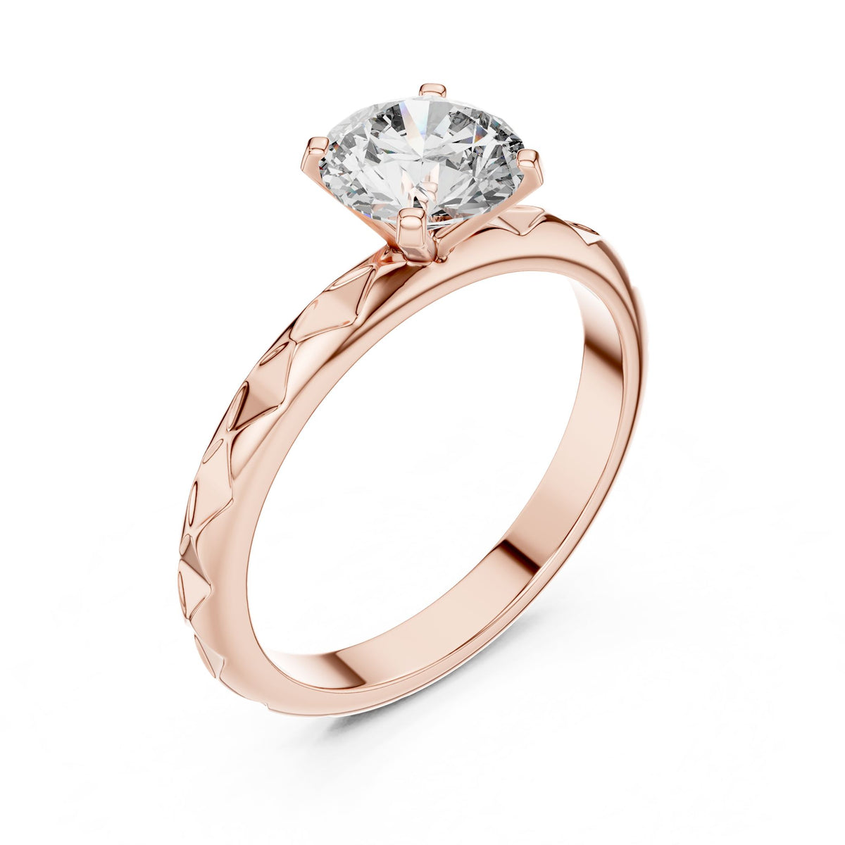 Round Solitaire Lab Grown Diamond Engagement Ring