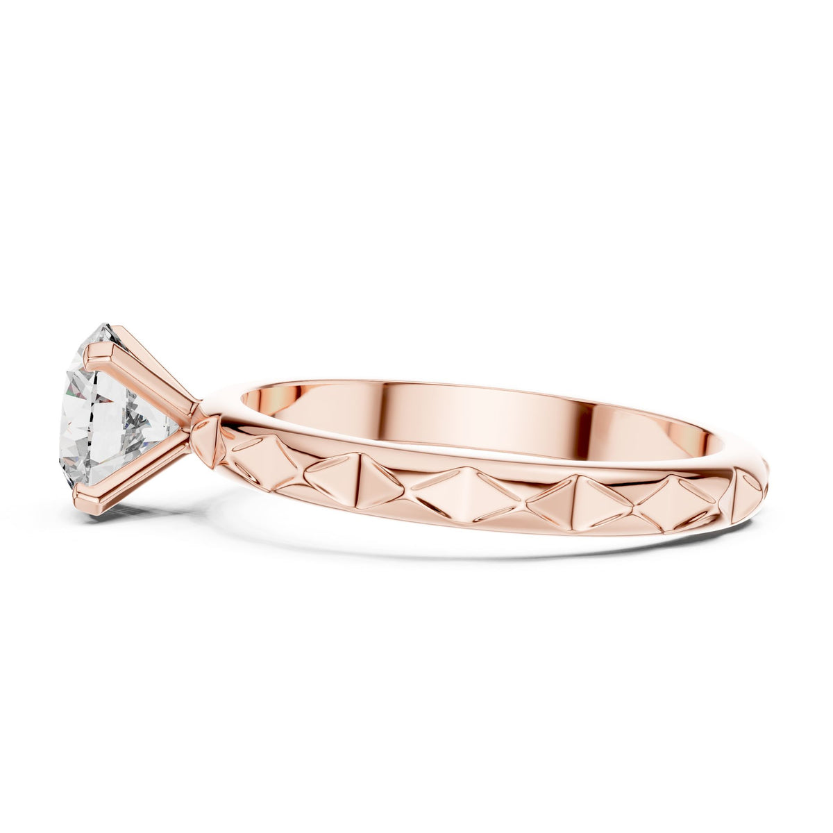 Round Solitaire Lab Grown Diamond Engagement Ring