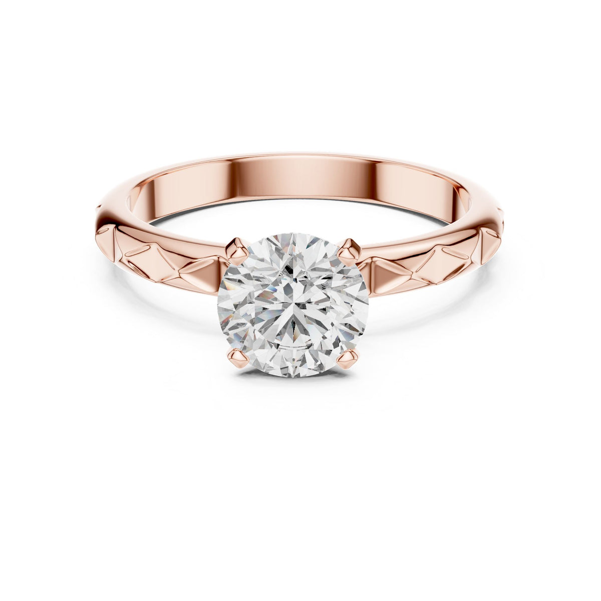 Round Solitaire Lab Grown Diamond Engagement Ring
