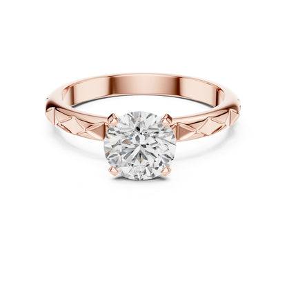 Round Solitaire Lab Grown Diamond Engagement Ring